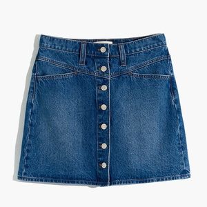 NWT Madewell Denim A-Line Snap Mini Skirt